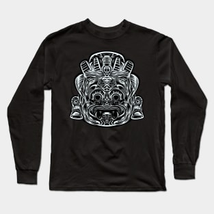 Tlaloc Black and White Long Sleeve T-Shirt